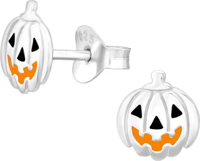 Produktbild von Ohrstecker Kürbis: Halloween Ohrringe Silber 925