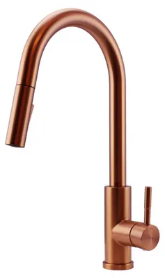 Zdjęcie produktu dla Bateria kuchenna Pure.Sink Elite Steel Stream-S, wykończenie PVD miedziane, z wysuwaną wylewką PS8045-62