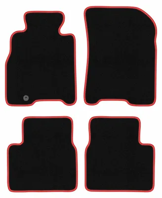 Zdjęcie produktu dla Dywaniki samochodowe welurowe CARLUX-RED do: Mazda Xedos 9 (1993-2001, sedan) czarne z czerwonym obszyciem, z mocowaniami