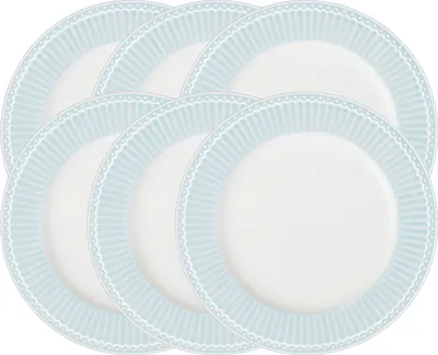 Produktbild von Greengate Alice Speiseteller pale blue 26,5 cm Set6