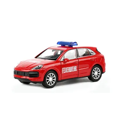 Image de PORSCHE Cayenne Turbo "Pompiers" Rouge Modèle Métal Modèle Voiture Jouet Enfants Cadeau 84