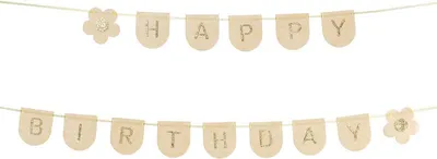 Produktbild von Filzbanner, Happy Birthday, rosa, 3 m