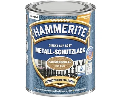 Produktbild von Hammerite Metall-Schutzlack Hammerschlag, Fertig gemischt, Zaun, Möbel, Treppe, Metall, Nicht-eisenhaltiges Metall, Hammerschlag, Cooper, 10 m²/L, Kupfer