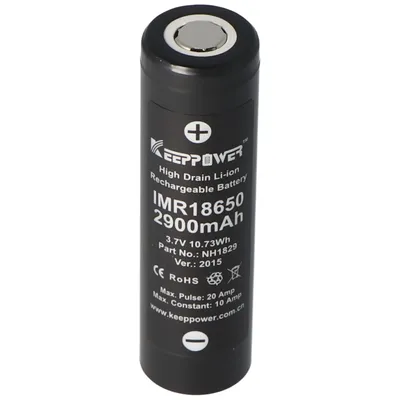 Produktbild von Keeppower IMR18650 - 2900mAh, 3,7V Li-Ion-Akku 10A (Flat Top)