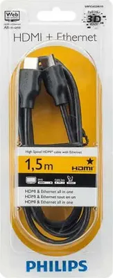 Obrázek produktu pro Philips Kabel HDMI s Ethernetem SWV2432W/10, 1,5 m, ern