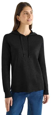 Image de Sweat à capuche Jacquard Polyester, couleur noire, taille M