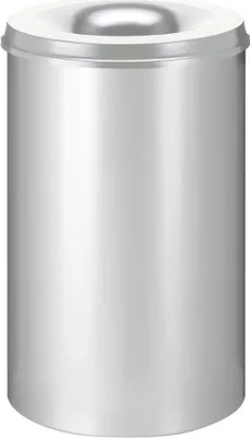 Produktbild von Selbstlöschender Papierkorb & Abfallsammler aus Metall | 110 Liter, HxØ 72x47cm | Silber