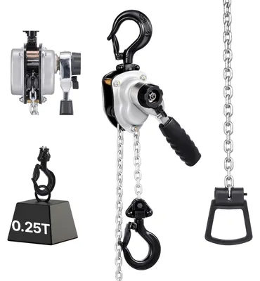 Handkettenzug 250 kg, G80-Kette, 3 m Hub, drehbarer Haken