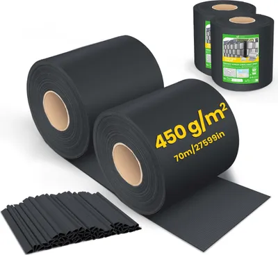 Produktbild von VOUNOT® PVC Sichtschutzstreifen für Doppelstabmatten 140m x 19cm, 80 Befestigungsclips, Schwarz