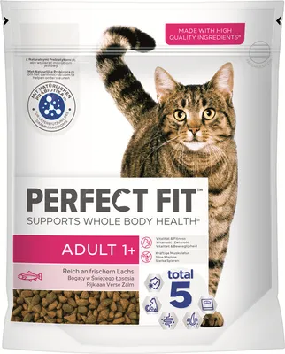 Produktbild von Perfect Fit Adult (1+) - Trockenvollnahrung für ausgewachsene Katzen mit frischem Lachs 6 x 750g