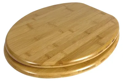 Produktbild von BURI WC Sitz aus Bambusholz Toilettendeckel Klodeckel Toilettensitz Klobrille Deckel