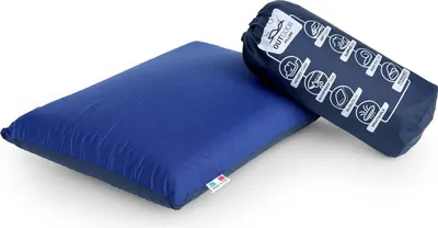 Produktbild von Talamo Italia Kissen für Campingbett, 100%  Italy, Memory Foam Kissen mit wasserdichtem und abnehmbarem Bezug, Einfach aufrollen, 50x35xh13 cm