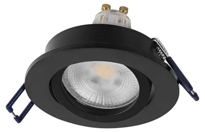 Image de Lot de 3 spots encastrables LED OSRAM Spot Set, 6 W, noir, 85 mm, 500 lm, blanc chaud 2700 K, CRI ≥ 80, dimmables, aluminium