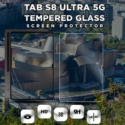 Obrázek produktu pro 1-balení Samsung Galaxy Tab S8 Ultra 5G Ochranné sklo na displej - Tvrzené sklo 9H - Super kvalita 3D