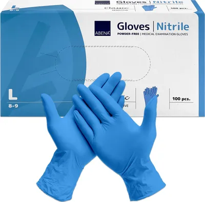 Zdjęcie produktu dla Abena Classic Nitrile Unt.Hands.unste.pf L niebieskie 100 szt