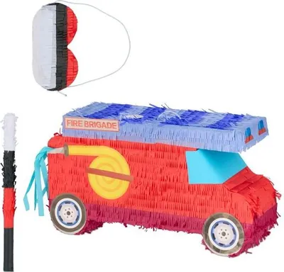 Produktbild von Pinata Feuerwehrauto mit Stock und Maske