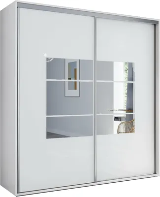 Produktbild von A2 Schlafzimmerschrank mit 2 Schiebetüren und Spiegel - Weiß - 175 x 62 x 245 cm
