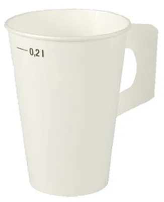 Produktbild von STARPAK Papp-Trinkbecher mit Henkel 0,2 l weiß 80 Stück