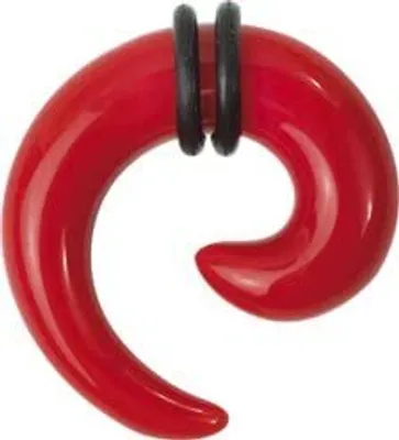 Produktbild von Ohr Dehnung Spirale Expander Acryl Rot Gummiring - VSP 8mm