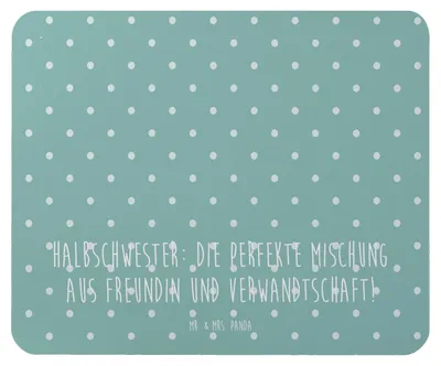 Produktbild von Mr. & Mrs. Panda Mauspad Halbschwester Glück - Meeresbrise - Geschenk, Mousepad, Geschwisterbeziehung, Familie, herzerwärmende Sprüche, Dankeschön, Mouse Pad, pc, Bindung