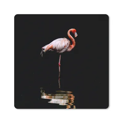 Produktbild von MuchoWow® Mauspad Mousepad Zwei Flamingos stehen im Wasser 30x30 cm - Mousepads - Maus Mat - Pad - Mausunterlage - Gaming