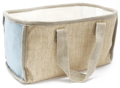 Imagen del producto de Cesta grande de yute - 33x18x20cm - Azul
