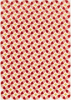 Image de Tapis enfant à reliefs moderne rouge et jaune 120x170