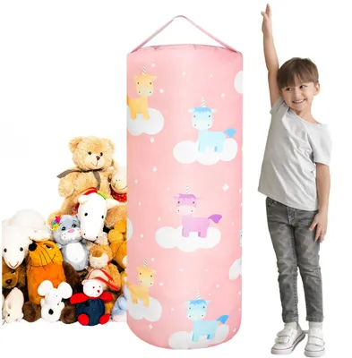 Zitzak für Kinder, Aufbewahrungstasche für Plüschtiere, 100 cm, rosa