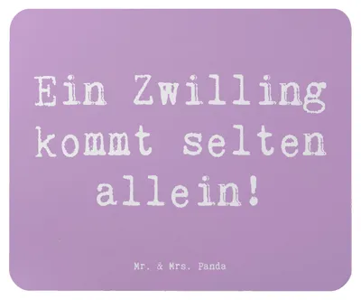 Produktbild von Mr. & Mrs. Panda Mauspad Spruch Zwillingsgeschwister Liebe - Lavendeltraum - Geschenk, Geschenke, pc mausunterlage, herzerwärmende Sprüche, Zwillinge, Mouse Pad, computer