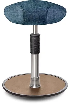 Produktbild von Sitz- Stehhocker Free Regular Triangel Camira Rivet Ozeanblau Chrom /Natur.