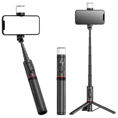 Obrázok produktu pre Selfie tyč Bluetooth s diaľkovým ovládaním a statívovým držiakom – čierna