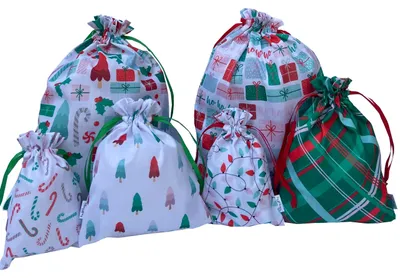 Produktbild von Solidchoice – Wiederverwendbare Baumwolltasche für Geschenke, Set mit 6 Stück