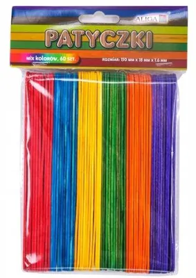 Produktbild von Aliga Holzteile 6 Farben 60 Stück Kreativ Basteln