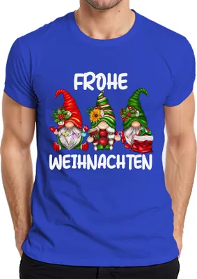 Produktbild von Frohe Weihnachten Wichtel Elf Gnome Zwerge - Weihnachten Xmas Christmas Herren T-Shirt, Blau, XXL
