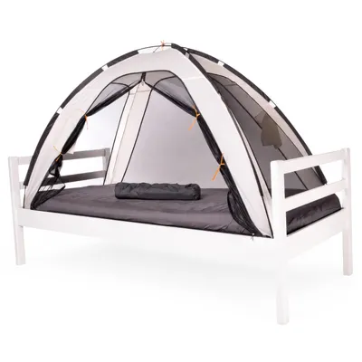 Produktbild von DERYAN Bettzelt Moskitonetz - 200x90cm - Höchste Qualität Mückennetz Moskitonetz 1mm Maschenweite - Creme