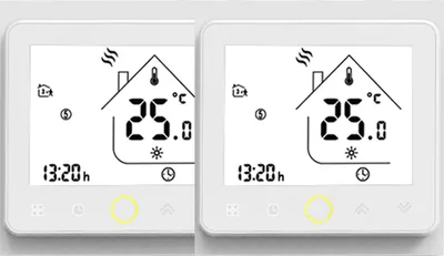Zdjęcie produktu dla 2X Inteligentny termostat pokojowy 5A Ogrzewanie podłogowe Ogrzewanie wodne Ogrzewanie ścienne Termostat Intellight Regulator temperatury bez WiFi, Biały termometr wewnętrzny
