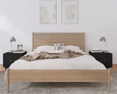 Produktbild von Nachttische 2 Stk. Schwarz 40x34x35 cm Massivholz Kiefer , Nachttische & -schränke Design 2024