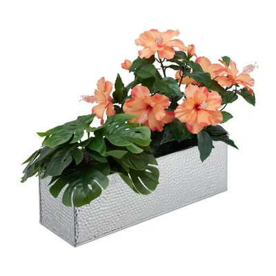 Produktbild von relaxdays Blumenkasten Metall silber rechteckig 40,0 x 13,5 cm