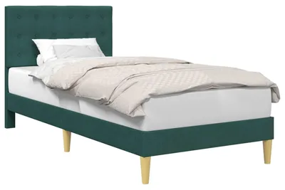 Produktbild von vidaXL Bettrahmen mit Kopfteil Dunkelgrün 80 x 200 cm Stoff