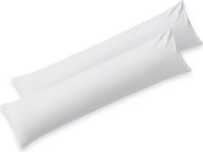 Produktbild von Blumtal Seitenschläferkissen Bezug 40 x 145 (2er Set Kissenbezüge) - Weiß - Kissenhülle mit Reißverschluss