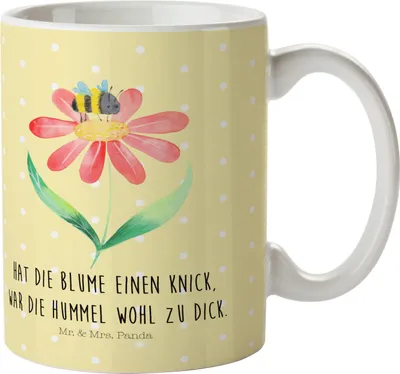 Produktbild von Mr. & Mrs. Panda Kinderbecher Hummel Blume - Gelb Pastell - Geschenk, Pott, Mehrwegbecher, Lustige Sprüche, Haferl, Hummeln, Natur, Wespe, Kindertasse, Biene