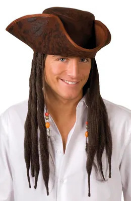 Image de Chapeau de pirate avec cheveux Dirty Joe