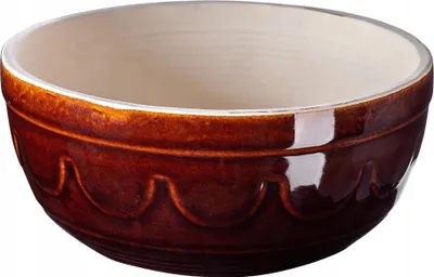 Image de Makutra - Saladier - Grès - 4 l - Pour les gâteaux et la pâtisserie - Marron