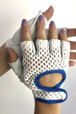 Produktbild von Original GANT 1970-90s Vintage Fahrradhandschuhe, Fahrerhandschuhe weiß / blau, Größe 8