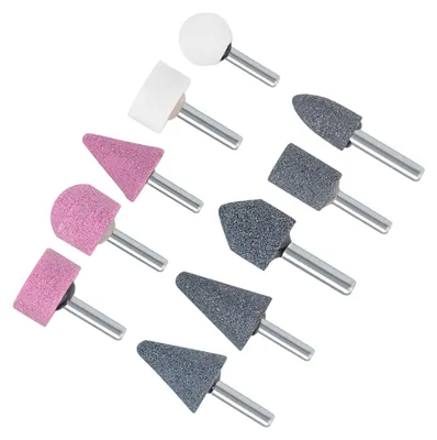 Schleifstein-Set 6 mm, 10-teilig, für Rotationswerkzeuge