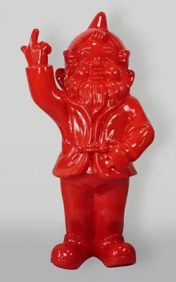 Image de Casa Padrino Sculpture décorative XXL Nain de jardin rouge H. 170 cm