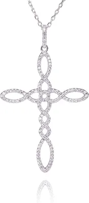 Produktbild von Karisma Damen Sterling Silber 925 Anhänger Kreuz Unendlichkeit Halskette rhodiniert Infinity Weiss