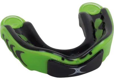 Image de Casque de protection sportif Gilbert Mundschutz Virtuo, triple densité, noir et vert, pour adultes
