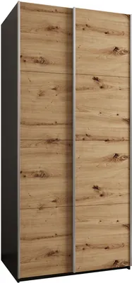 Produktbild von MEBLE KRYSPOL LUX 1 Kleiderschrank - 245,5x110x64cm - Schwarz, Artisan, Silber