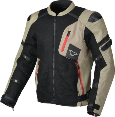 Obrázok produktu pre Perforovaná motocyklová kožená/textilná bunda Macna Olsan, piesková/čierna, L